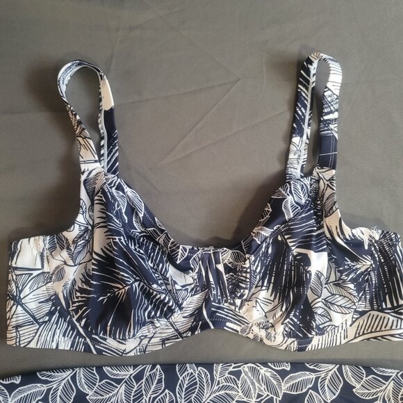 Swimsuits For All Bikini Set Womens 20 White Black Tropical Tummy Control Beach - Picture 2 of 14